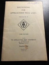 1944 Suggestions for Appalachian Trail Users 3rd Ed ATC Hiking Guide PB