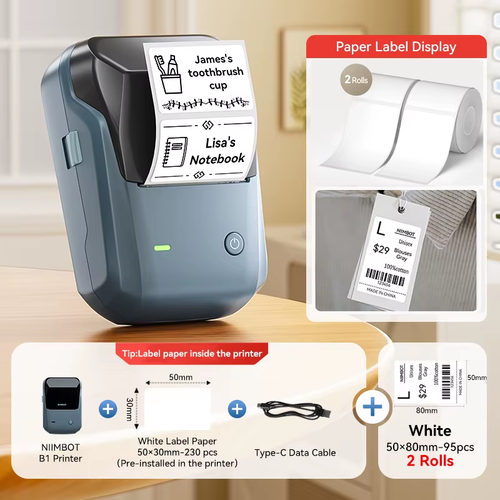 B1 stampante termica etichette wireless autoadesiva tascabile Bluetooth etichetta senza inchiostro M - Foto 33 di 39