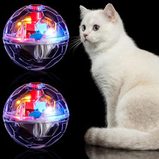 2 Pcs Cat Ball Ghost Hunting Light up Cat Balls Toys Motion LED Motion Activated