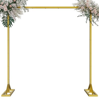 8.2FT Adjustable Backdrop Stand Kit - Square Wedding Arch & Balloon Arch for ...