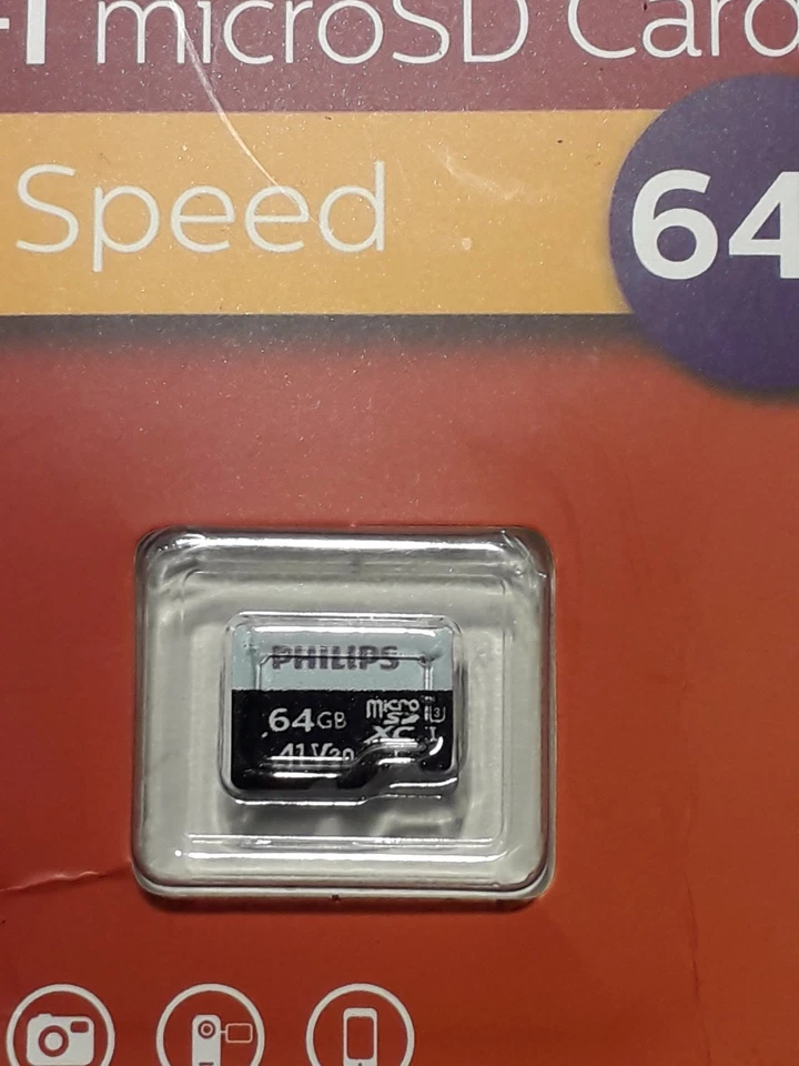 Philips V30 64GB Micro SD Card Memory - For Action Camera / Galaxy Phone S9 S10 - Image 2 of 2