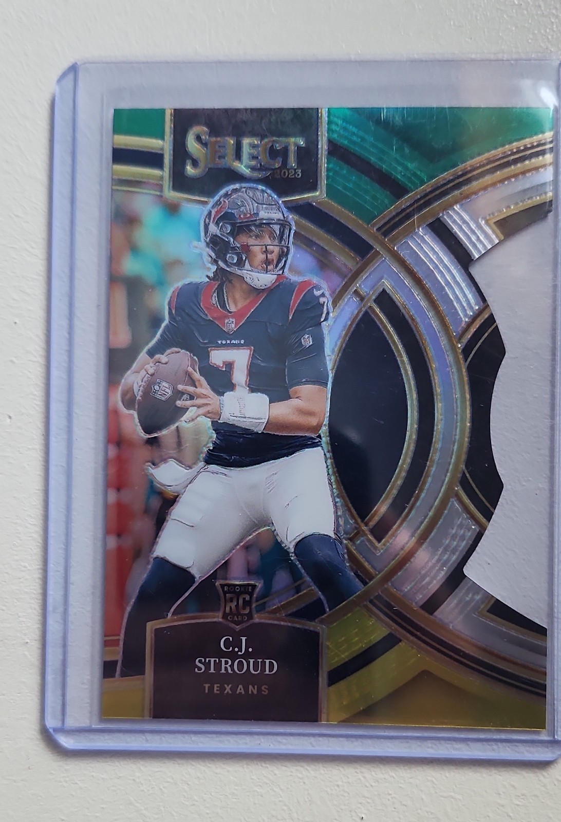 2023 Panini Select -Premier Level C.J. Stroud #183 Green Yellow Prizm Die-Cut RC