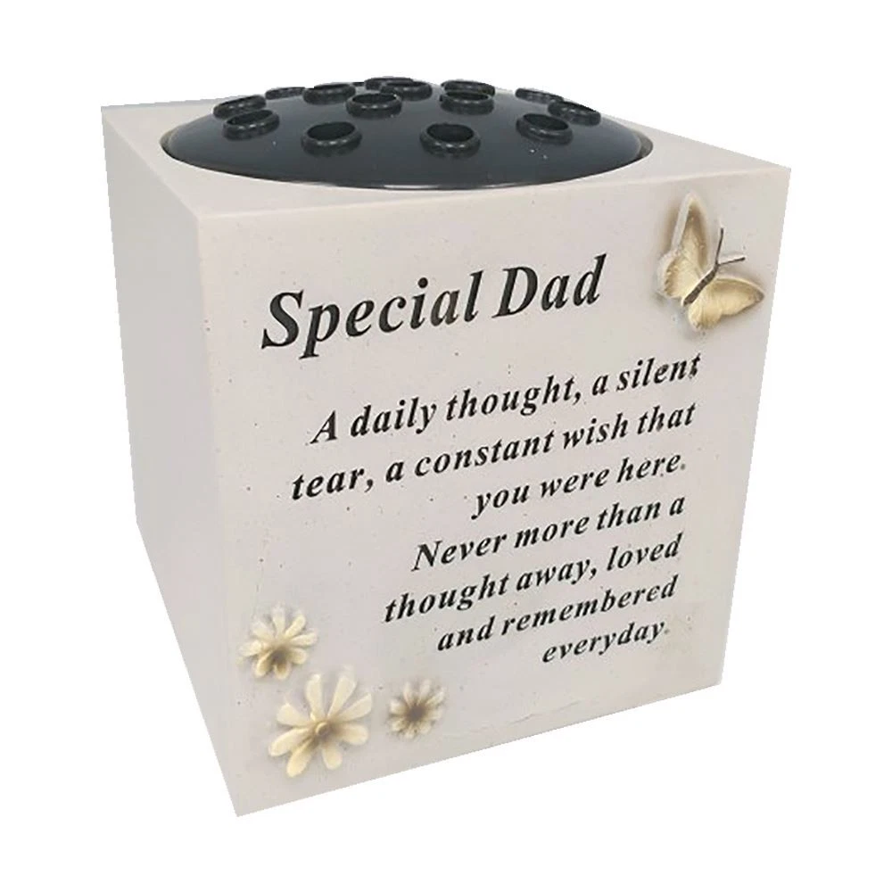 Memorial Graveside Pot Verse Butterfly Flowers Grave Pot Vase Special Dad