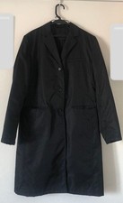 PRADA Long Coat Size 40 Black Stylish Design Nylon Material