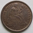 1875 Seated Liberty Silver Dime VF/XF Details, Philadelphia 10C coin
