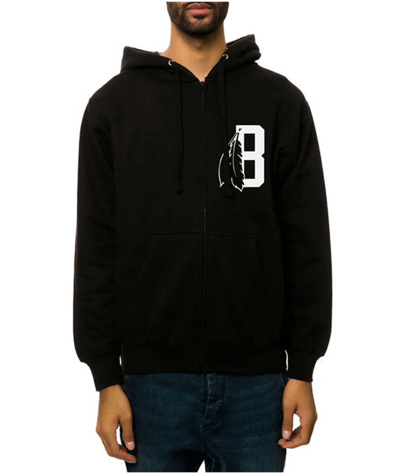 Black Scale Mens The Feather B Logo Hoodie Sweatshirt