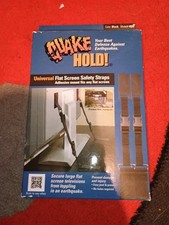 Quake Hold 4520 Black Universal Safety 2 Straps for Flat Screen TV Monitor