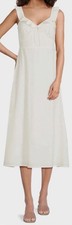 Faithful The Brand Women's White Kelia Midi Dress Size 4