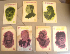 Milton Bradley 1964 7 UNIVERSAL MONSTERS Old Maid Game Cards qq