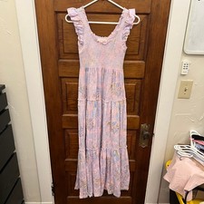 LoveShackFancy Chessie Heirloom Print Cotton Maxi Dress sz P $395 Floral 
