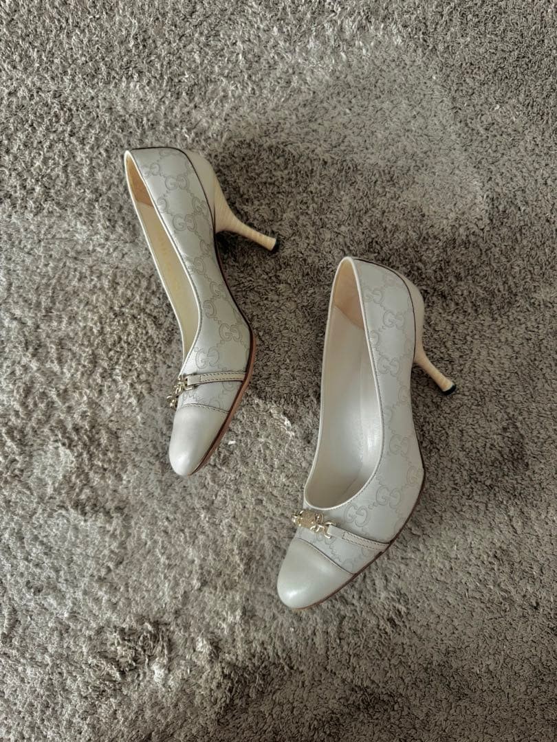 GUCCI Pumps Heel GG Leather Off-White EU36.5/US6.5 120350c thumbnail 9