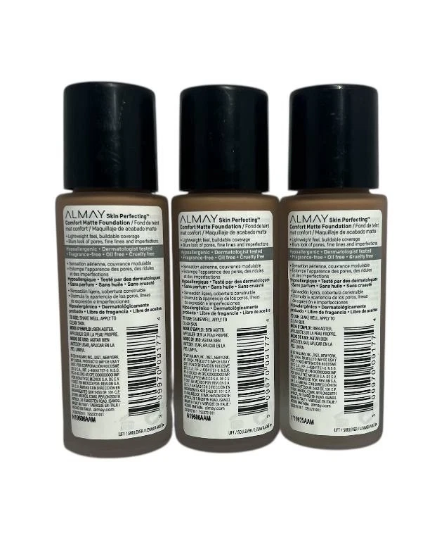 Lot of 3 ALMAY Skin Perfecting Comfort Matte Foundation 200 Neutral Honey1.0 fl - Image 2 of 3