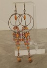 Orange Shell Bead Multi Strand Necklace Earrings Set Beach Vacation Style — photo 8