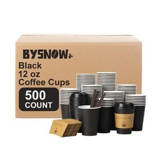 500 pack 12 oz Disposable Coffee Cups with Lids,To Go Coffee Cups for Home, O...