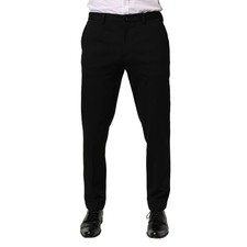 DOLCE & GABBANA Pants Black Wool Skinny Men Dress Trouser IT50/W36/L RRP 670usd