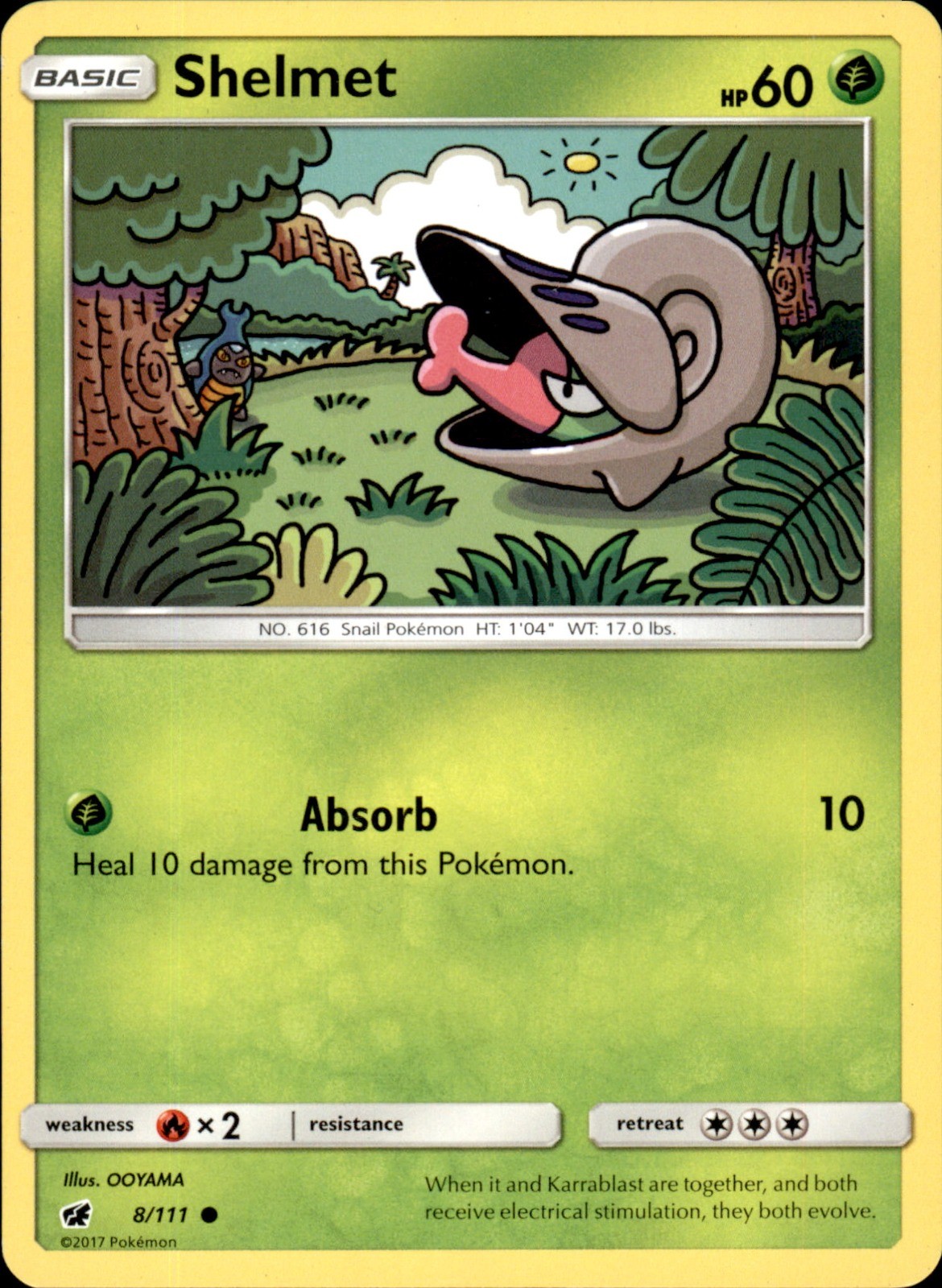 Shelmet 8/111 - Pokemon SM - Crimson Invasion - LP