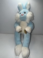 Vintage Blue Plush Bunny With Suction Cup Hands. FAST SHIPPING