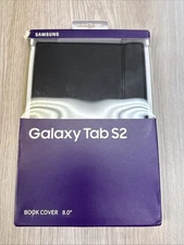 NIB Samsung Galaxy Tab S2 Black Book Cover Folio Case 3 Angle Standing Mode 8”