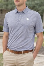 State of Mine Mens Striped Stretch Polo Shirt Texas UPF 50