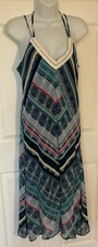 Maurices Halter Dress Medium Handkerchief Hem Chevron Geometric Scarf Boho