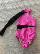 Art Stone Dance Costume Leotard Pink Black smallChild