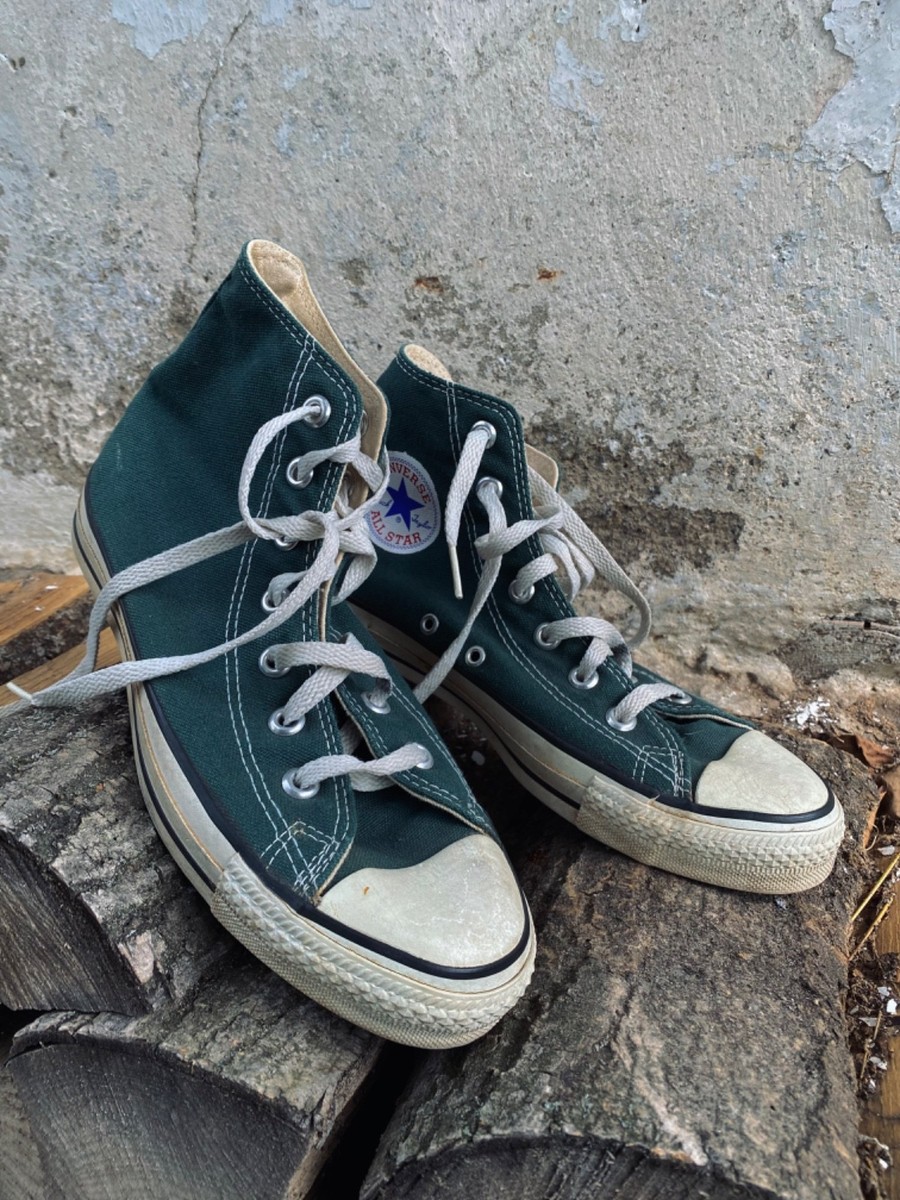 Vintage 90s Converse Chuck Taylor deep green made in usa sneakers