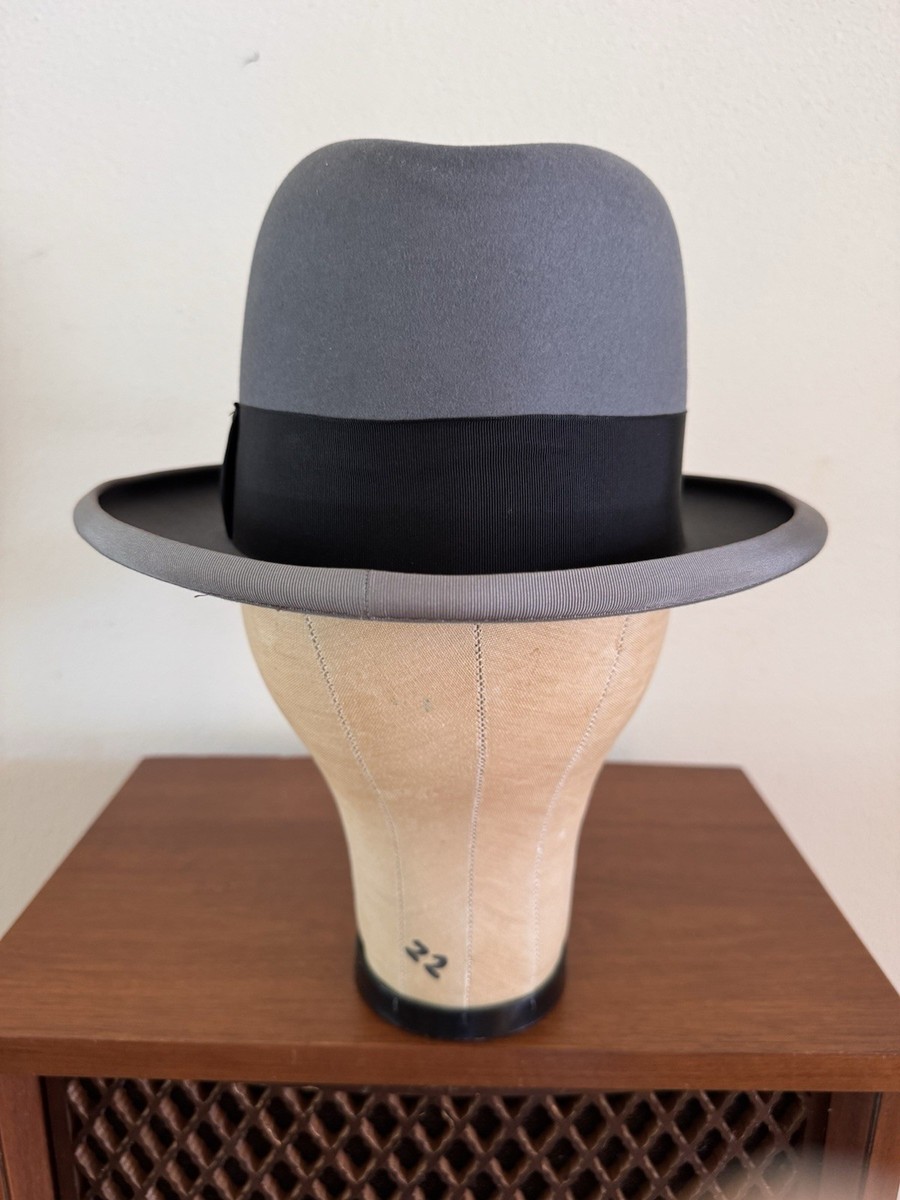 Stetson  De Luxe St. Regis ハット 1950s Royal De Luxe Stetson St Regis 7 3/8 Fedora Hat Vtg Caribou