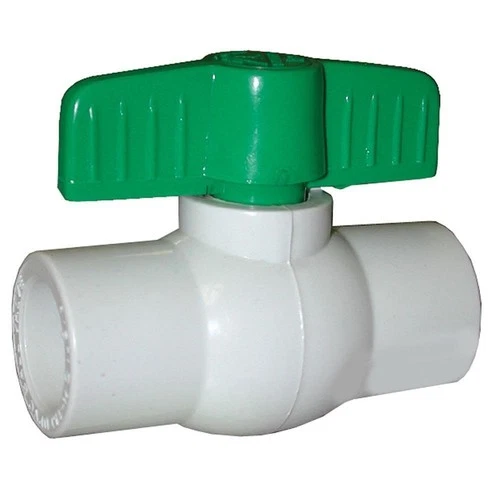 JONES STEPHENS B90050 PVC Ball Valve 1/2" 150 PSI EPDM Solvent Connection - Picture 1 of 6