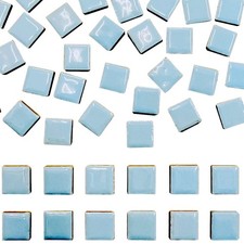 50 Pieces Light Blue Mosaic Tiles for Crafts 1" - 50pcs,