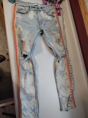 Mens KDNK Bleached Out Distressed Denim 32x32