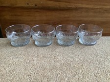 Vintage glass sundae dessert dishes x 4