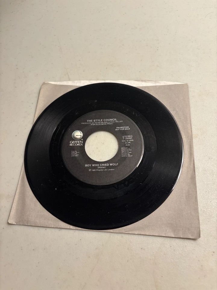 THE STYLE COUNCIL BOY WHO CRIED WOLF 7" VINYL 45 RPM 1985 ON GEFFEN ROCK VG+ - Image 3 of 3