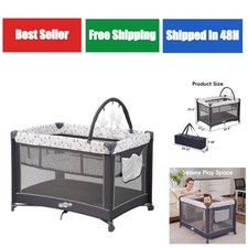Pamo Babe Portable Playard with Bassinet - Baby Playpen - Compact Travel
