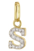 Trendor Schmuck Buchstaben-AnhäNger S 925 Silber Vergoldet 21284-S