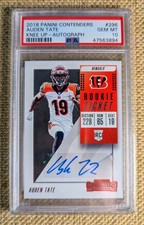 Auden Tate 2018 Panini Contenders Rookie Ticket Knee Up Autograph #296 PSA 10