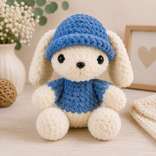Handmade Crochet Bunny Plush  Amigurumi Stuffed Animal  Baby Shower Gift