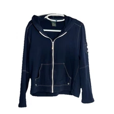 Ralph Laure Fleece Full Zip Hoodie Navy  Pre Owned Large Unisex