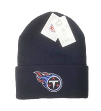 NFL Tennessee Titans Football Team Logo Solid Blue 12 Cuffed Knit Beanie