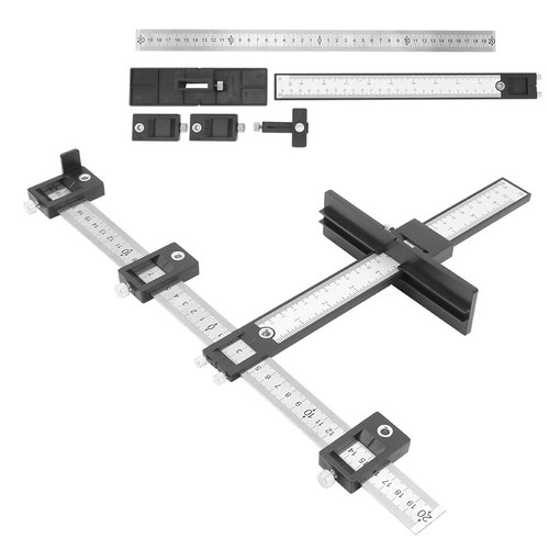 Cabinet Hardware Jig Adjustable Handle Punch Locator Woodworking Drill Tool - Picture 7 of 16