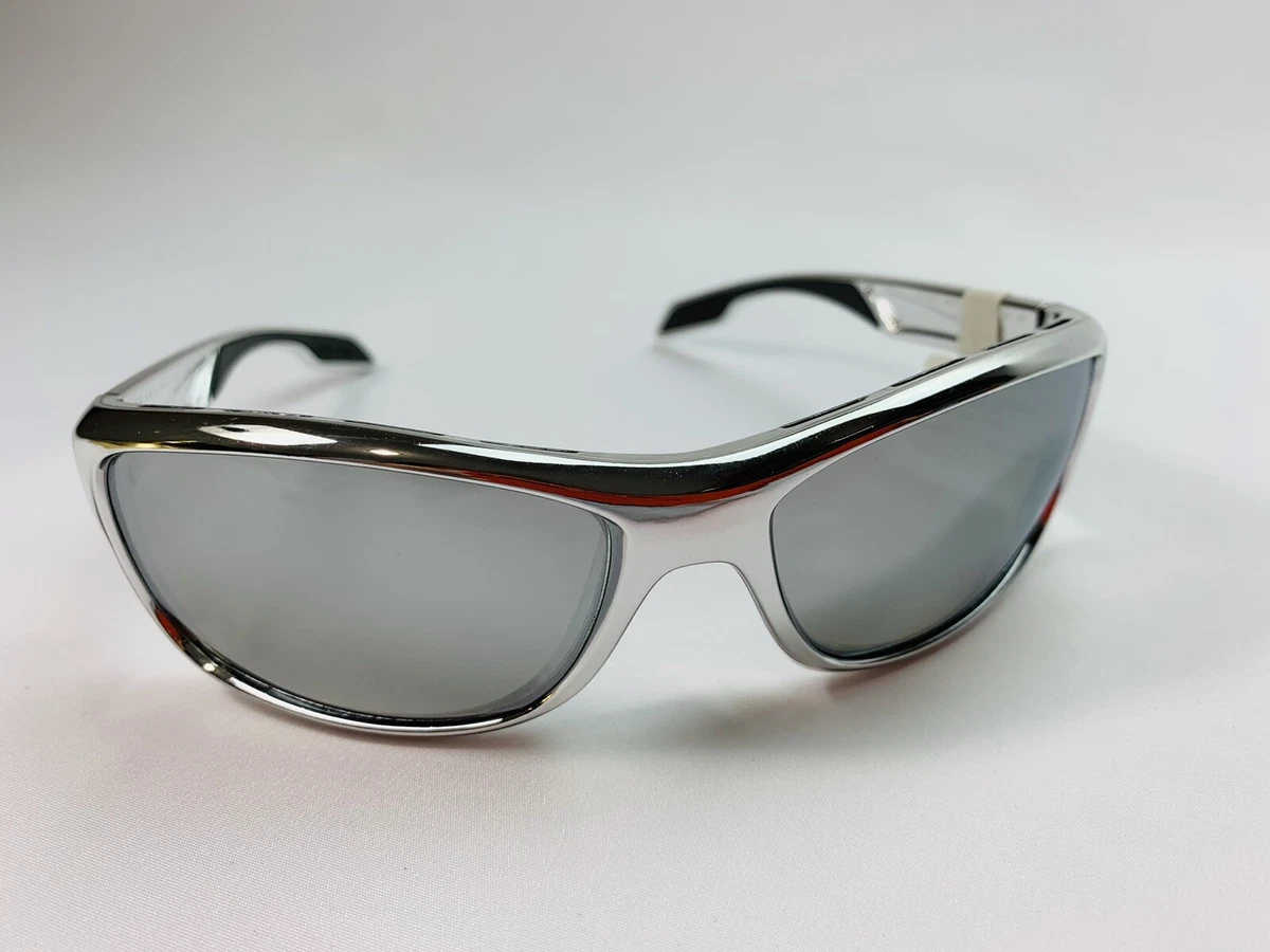 PRADA SUNGLASSES RUNWAYS SILVER REFLECTIVE Y2K WRAP WRAP AROUND