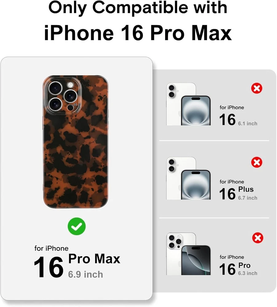 Phone Case for Iphone 16 Pro Max Case Lightweight Tortoiseshell TPU Slim Phone C