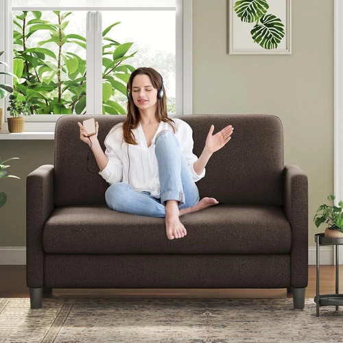 51" Teddy Velvet Sofa Zweisitzer Wohnzimmersofa Wohnzimmermöbel Doppelsofa DE - Bild 25 von 49
