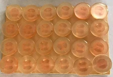 Vintage Buttons - 24 Smaller  Peach Color 7/16" Shank Buttons - Czech