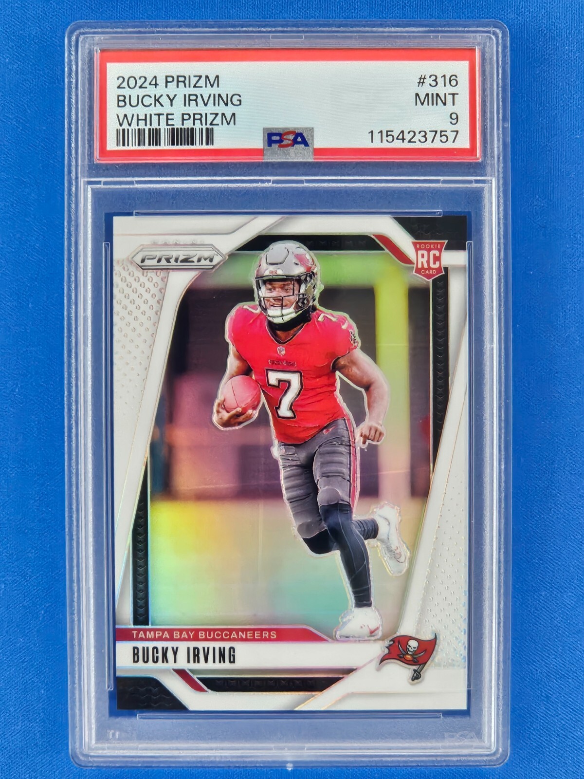 2024 Prizm Bucky Irving #316 Buccaneers | White - Rookie RC SP /35 | PSA 9