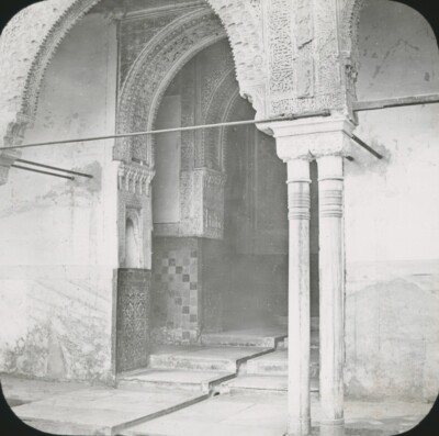 Grenade, Alhambra, Abencerages, Glass Photo Plaque, Positive 8.5x10 Cm