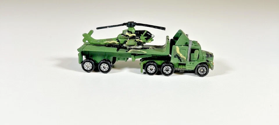Micro Machines Military Flatbed Semi Truck with AH-1 Cobra Helicopter Toy f6 - image 2 of 4