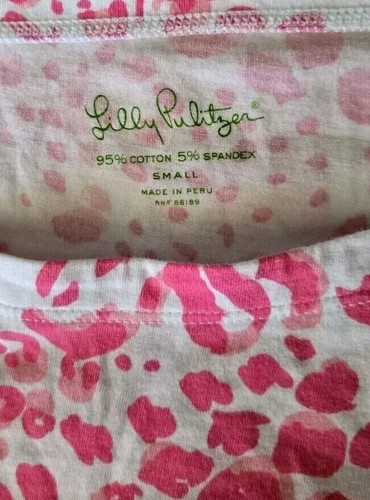 Lilly Pulitzer Pink/White Animal Print Top Sz S - Picture 7 of 8