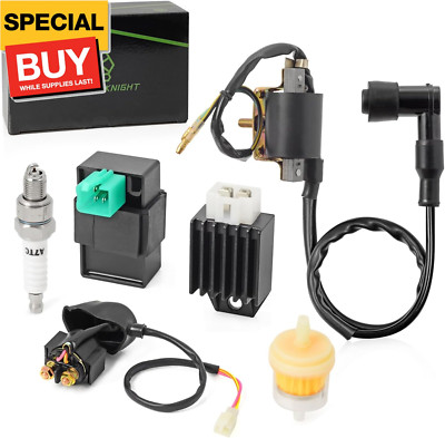 Ignition Coil Kit with 5 Pin AC CDI Box Voltage Regulator Rectifier Solenoid Rel