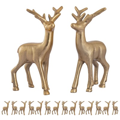 Deko Figur Hirsch VE 8x 2 Stück Tischdekoration Tierfigur Metall Weihnachtsdeko