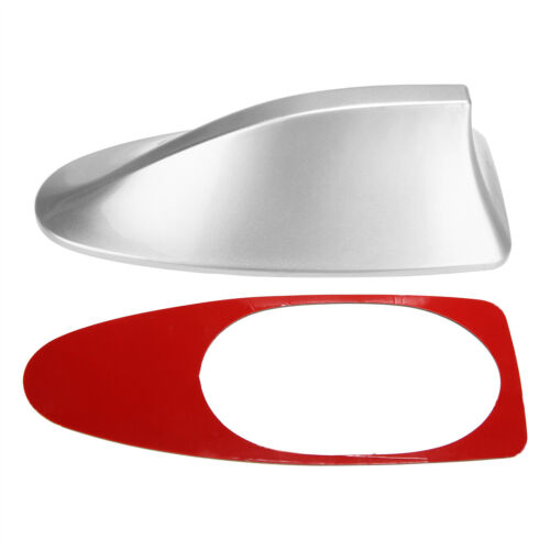Silver Universal Car Auto Shark Fin Roof Antenna Radio FM/AM Decorate Aerial - Picture 2 of 9